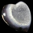 Polished, Agate Heart Filled with Druzy Quartz - Uruguay #62836-1